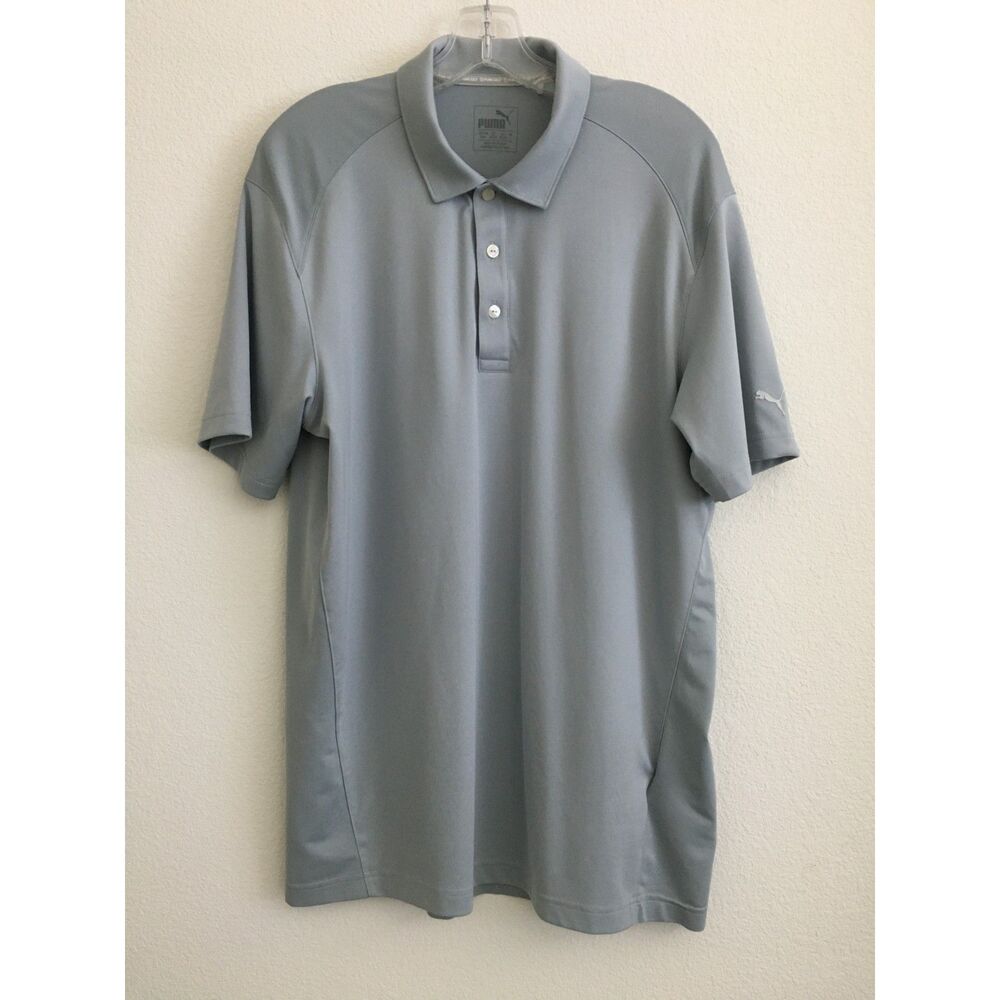 PUMA Golf Polo Shirt Mens M Gray Performance Short Sleeve Athletic Golf